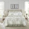 Laura Ashley Bedford 100% Cotton Reversible Quilt Set Home