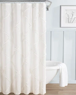 Laura Ashley Delina Shower Curtain White Home