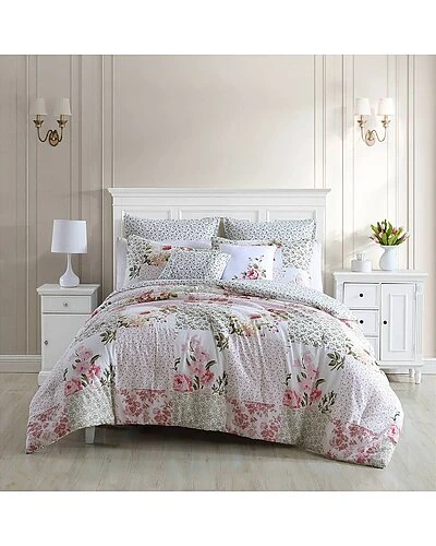 Laura Ashley Ilyn 7Pc Pink Comforter Set Home 1 Laura Ashley Ilyn 7Pc Pink Comforter Set Home