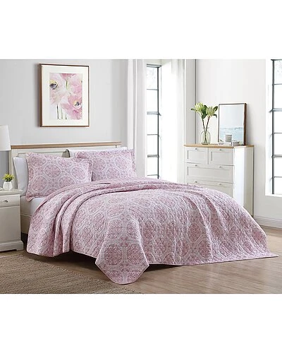 Laura Ashley 3Pc Rose Quilt Set Home 1 Laura Ashley 3Pc Rose Quilt Set Home