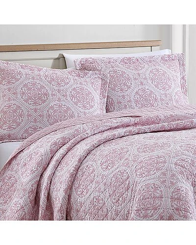 Laura Ashley 3Pc Rose Quilt Set Home 2 Laura Ashley 3Pc Rose Quilt Set Home - Image 2