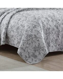 Laura Ashley Branch Toile 3Pc Grey Quilt Set Home -Laura Ashley 3030307213 RLLD 4