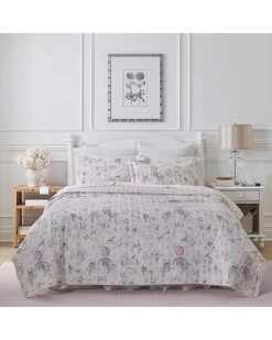 Laura Ashley Breezy Floral Of Cotton Reversible Quilt Set Home