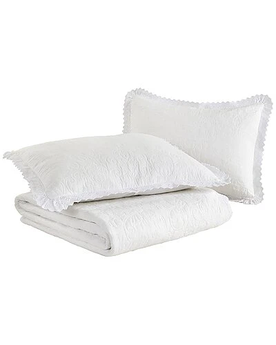 Laura Ashley Heirloom Crochet Of Cotton Reversible Quilt Set Home 3 Laura Ashley Heirloom Crochet Of Cotton Reversible Quilt Set Home - Image 3