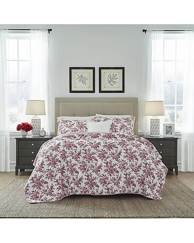 Laura Ashley Nnalise Cotton Reversible Quilt Set Home 1 Laura Ashley Nnalise Cotton Reversible Quilt Set Home