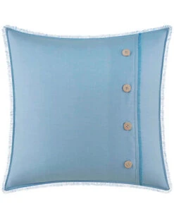 Laura Ashley Iana Chambray Button Throw Pillow Home