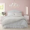 Laura Ashley Solid Fur Like Duvet Cover Set Home