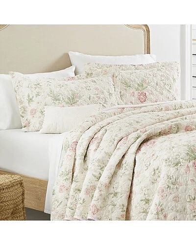 Laura Ashley Breezy Floral 3Pc Quilt Set Home 2 Laura Ashley Breezy Floral 3Pc Quilt Set Home - Image 2