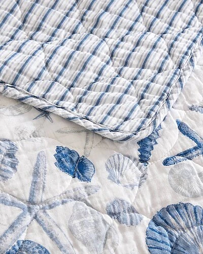 Laura Ashley Sea Whispers 3Pc Blue Quilt Set Home 5 Laura Ashley Sea Whispers 3Pc Blue Quilt Set Home - Image 5