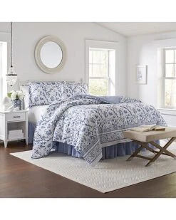 Laura Ashley Veronique 4Pc Blue Comforter Set Home