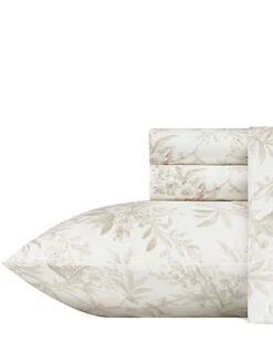 Laura Ashley Faye Toile Flannel Sheet Set Home