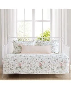 Laura Ashley Breezy Floral Of Cotton 4 Piece Quilted Daybed Cover Set Home