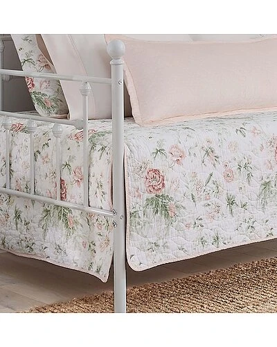 Laura Ashley Breezy Floral Of Cotton 4 Piece Quilted Daybed Cover Set Home 2 Laura Ashley Breezy Floral Of Cotton 4 Piece Quilted Daybed Cover Set Home - Image 2