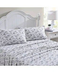 Laura Ashley Faye Toile Cotton Flannel Sheet Set Home