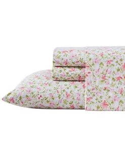 Laura Ashley Norella 100% Cotton Percale Sheet Set Home