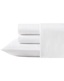 Laura Ashley Solid 100% Cotton 400 Thread Count Percale Sheet Set Home