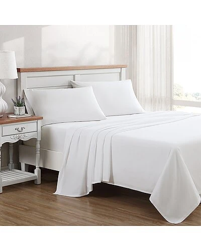 Laura Ashley Solid 100% Cotton 400 Thread Count Percale Sheet Set Home 2 Laura Ashley Solid 100% Cotton 400 Thread Count Percale Sheet Set Home - Image 2