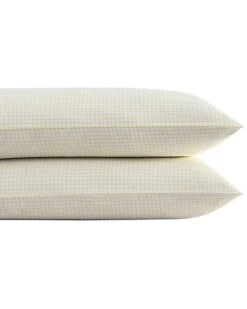 Laura Ashley 2pc Serendipity Gingham Sateen Pillowcase Set Home