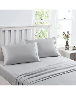 Laura Ashley Cerene Wellness 4Pc Grey Sheet Set Home