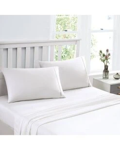Laura Ashley Cerene Wellness 4Pc White Sheet Set Home