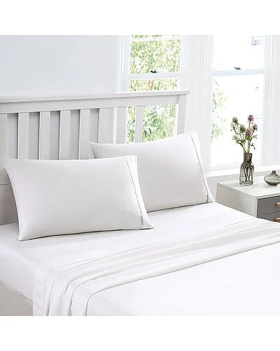 Laura Ashley Cerene Wellness 4Pc White Sheet Set Home 1 Laura Ashley Cerene Wellness 4Pc White Sheet Set Home