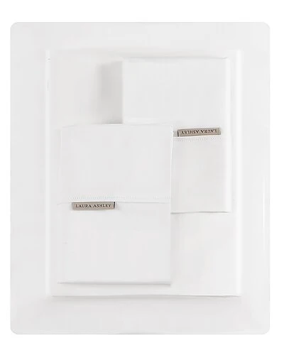 Laura Ashley Cerene Wellness 4Pc White Sheet Set Home 2 Laura Ashley Cerene Wellness 4Pc White Sheet Set Home - Image 2