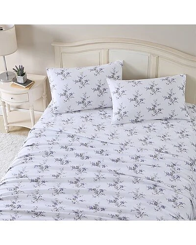 Laura Ashley Jessika 4Pc Periwinkle Sheet Set Home 1 Laura Ashley Jessika 4Pc Periwinkle Sheet Set Home