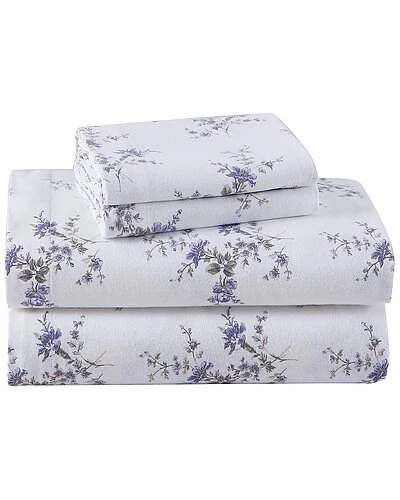 Laura Ashley Jessika 4Pc Periwinkle Sheet Set Home 3 Laura Ashley Jessika 4Pc Periwinkle Sheet Set Home - Image 3