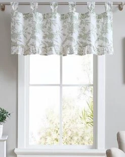 Laura Ashley Natalie Sage Tab Top Valance Curtain Home