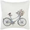 Laura Ashley Bicycle Dusty Blue Throw Pillow Home