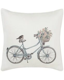 Laura Ashley Bicycle Dusty Blue Throw Pillow Home