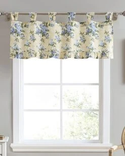 Laura Ashley Cassidy Tab Top Valance Curtain Home