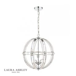 Laura Ashley AIDAN Glass & Polished Chrome 5 Light Globe Chandelier