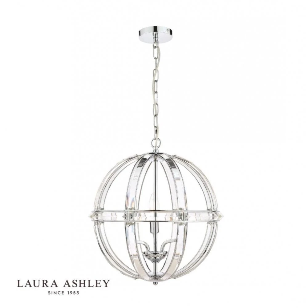 Laura Ashley AIDAN Glass & Polished Chrome 5 Light Globe Chandelier 1 Laura Ashley AIDAN Glass & Polished Chrome 5 Light Globe Chandelier