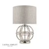 Laura Ashley AIDAN Glass & Polished Chrome Globe Table Lamp With Shade