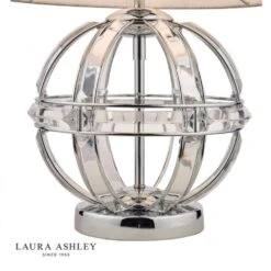 Laura Ashley AIDAN Glass & Polished Chrome Globe Table Lamp With Shade -Laura Ashley aidan glass polished chrome globe table lamp with shade p20262 40107 image