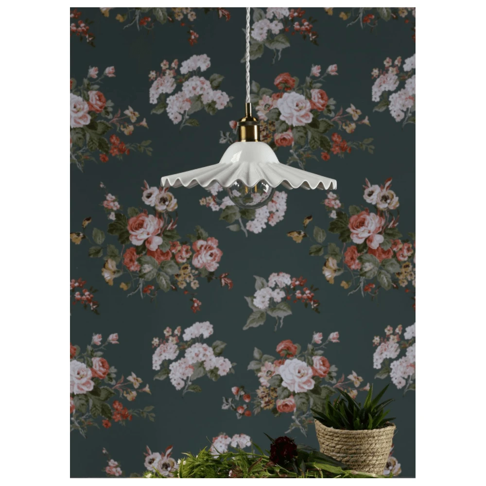 Laura Ashley BECA Large Pendant White Ceramic Antique Brass 5 Laura Ashley BECA Large Pendant White Ceramic Antique Brass - Image 5