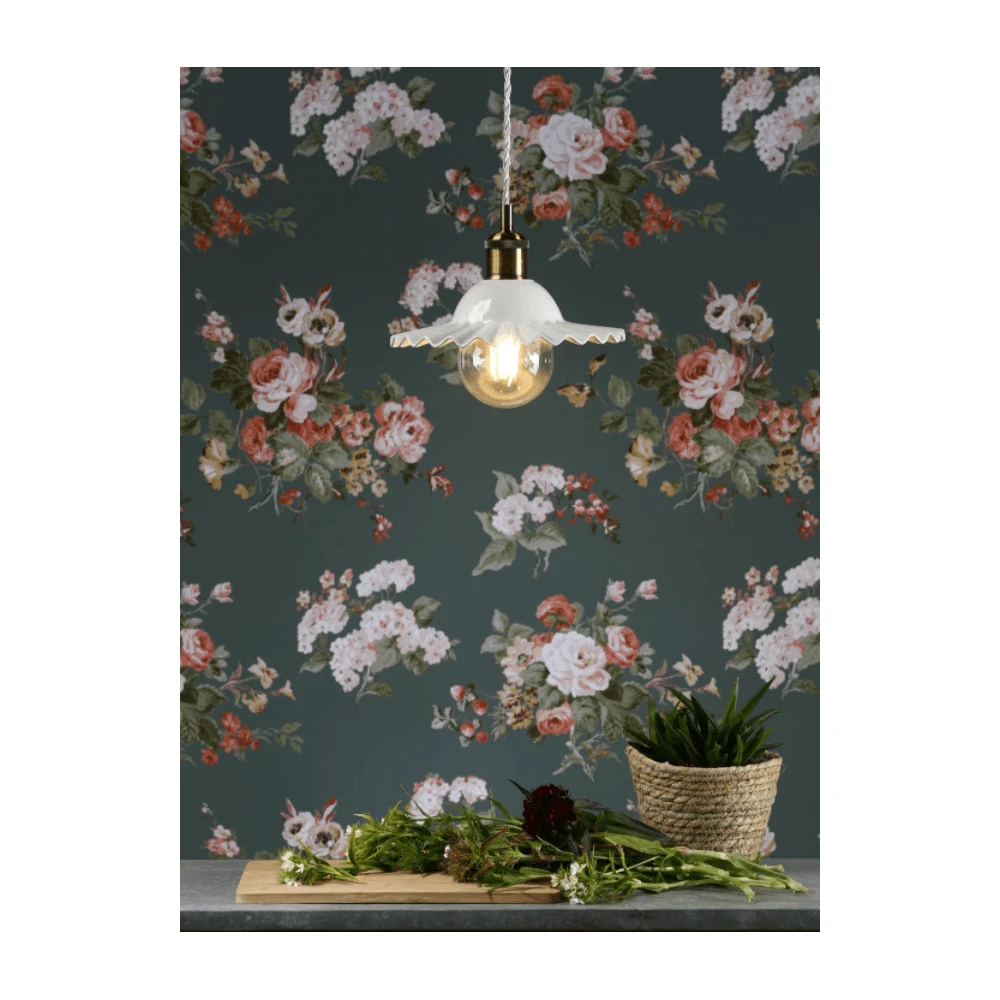 Laura Ashley BECA Small Pendant White Ceramic Antique Brass 5 Laura Ashley BECA Small Pendant White Ceramic Antique Brass - Image 5