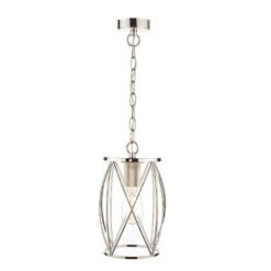Laura Ashley BECKWORTH Polished Nickel 1 Light Ceiling Pendant Light