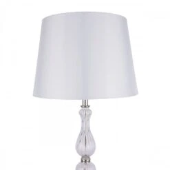 Laura Ashley BRADSHAW Standard Lamp Polished Nickel & Ribbed Glass With White Tapered Drum Shade 11 Laura Ashley BRADSHAW Standard Lamp Polished Nickel & Ribbed Glass With White Tapered Drum Shade -Laura Ashley bradshaw standard lamp polished nickel ribbed glass with white tapered drum shade p24070 44923 image
