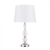 Laura Ashley BRADSHAW Table Lamp Polished Nickel & Ribbed Glass With White Tapered Drum Shade