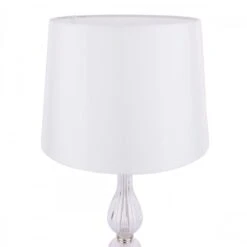 Laura Ashley BRADSHAW Table Lamp Polished Nickel & Ribbed Glass With White Tapered Drum Shade -Laura Ashley bradshaw table lamp polished nickel ribbed glass with white tapered drum shade p24069 44916 image