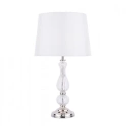 Laura Ashley BRADSHAW Table Lamp Polished Nickel & Ribbed Glass With White Tapered Drum Shade -Laura Ashley bradshaw table lamp polished nickel ribbed glass with white tapered drum shade p24069 44919 image