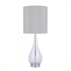 Laura Ashley BRONANT Table Lamp Smoked Glass & Polished Chrome With Shade