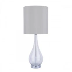 Laura Ashley BRONANT Table Lamp Smoked Glass & Polished Chrome With Shade -Laura Ashley bronant table lamp smoked glass polished chrome with shade p24087 45032 image