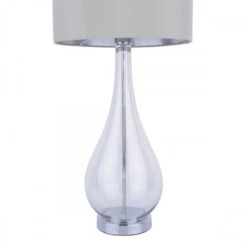 Laura Ashley BRONANT Table Lamp Smoked Glass & Polished Chrome With Shade -Laura Ashley bronant table lamp smoked glass polished chrome with shade p24087 45034 image