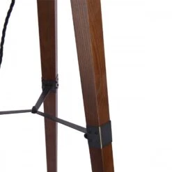 Laura Ashley BURDALE Tripod Floor Lamp | Dark Wood | Antique Brass -Laura Ashley burdale tripod floor lamp dark wood antique brass p24085 45017 image