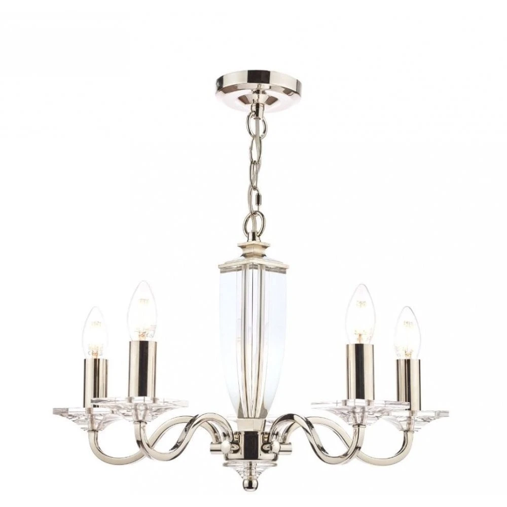 Laura Ashley CARSON 5 Light Chandelier | Polished Nickel | Crystal 1 Laura Ashley CARSON 5 Light Chandelier | Polished Nickel | Crystal