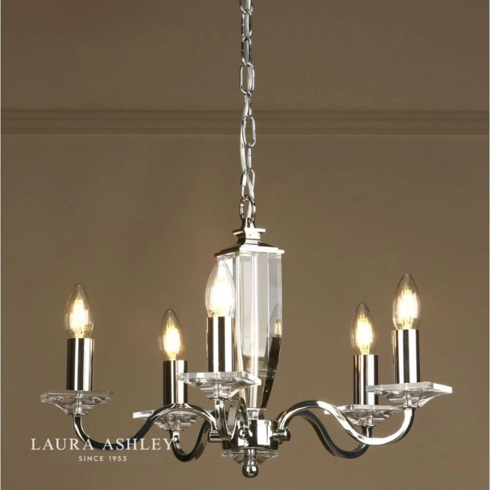 Laura Ashley CARSON 5 Light Chandelier | Polished Nickel | Crystal 5 Laura Ashley CARSON 5 Light Chandelier | Polished Nickel | Crystal - Image 5