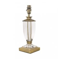 Laura Ashley CARSON Small Table Lamp Base | Antique Brass | Glass | Base Only